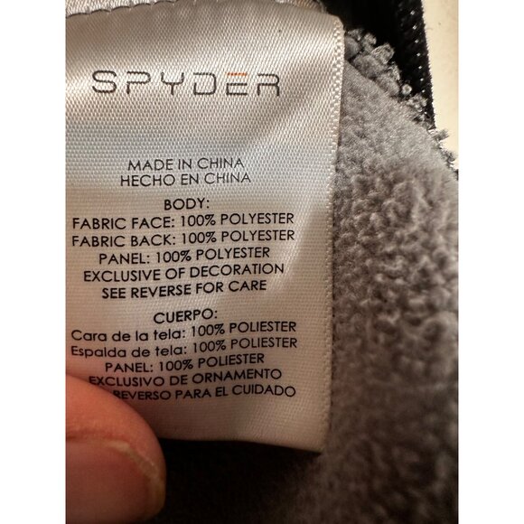 Spyder Raider Polar Tech Jacket Junior Mens XL 18-29 Gray Knit Thermal Outdoors - Picture 12 of 15